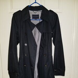 Banana Republic Black Trench Coat with Belt Size Medium